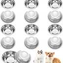 12 PCS Stainless Steel Cat Bowls, 5.5 Inch Metal Cat Bowls Whisker Friendly, Pet Bowl, Replacement Elevated Food Water Dishes for Kitten