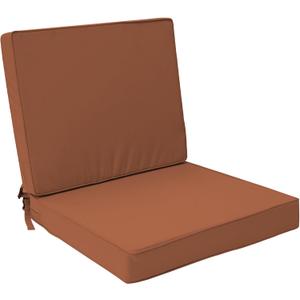 Outdoor Deep Seat Cushion Set 24" x 24", Water Repellent & Fade Resistant Cushion for Patio Furniture, Back & Seat Cushion with Removable Covers for Sofa, Couch, Red