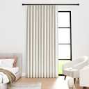 IVAPUPU Natural Pinch Pleated 100% Blackout Curtains Linen Blend Room Darkening Window Curtains 90 inch 1 Panel for Living Room Bedroom Thermal Insulated Curtain Drapes with 12 Pcs Hooks 70''Wx90''L