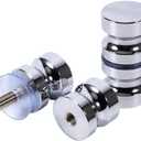 ZKSM 2 Set Shower Screen Handle Bathroom Door Handle Knob with Solid Stainless Steel for Replacement Groove Glass Door(Install Screw 7.8x30mm)