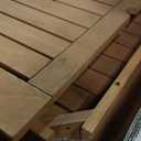 Walker Edison Dominica Contemporary Slatted Outdoor Dining Table, 34 Inch, Brown