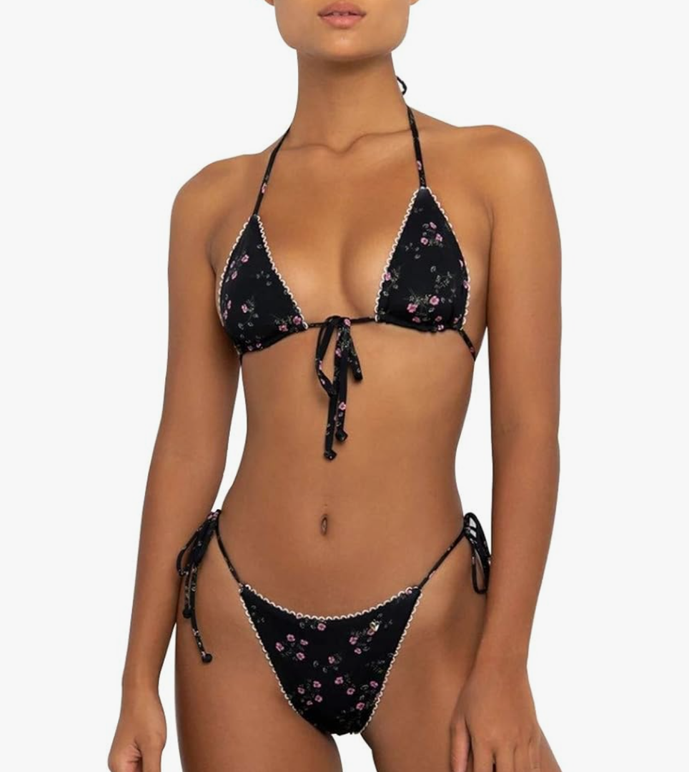 Bikinis Swimsuit Set for Women Swimwear Triangle Bathing Suit Tie String Thong M