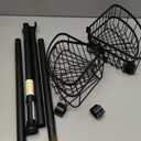 Corner Shower Caddy Tension Pole: Adjustable Rustproof 4-Tier Inside Bathroom Organizer - 47-121 inch Quick Installation Bathtub Shelves for Shampoo Storage - Rod Floor Standing Bath Rack - Black