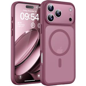 TOCOL for iPhone 17 Pro Case, Compatible with Magsafe Charger, Full Camera Protection, Translucent Matte Phone Case for 17 Pro 6.3 inch (Plum)
