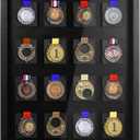 16 Medals 3D Large Medal Shadow Box Display Case with Glass Cover, Medal Holder Display Frame 98% UV Protection 23.6 x 19.7 Inch for Runners Marathon Triathlon Soccer Gymnastics All Sports