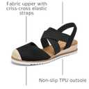 mysoft Womens Wedge Sandals Low Heel Closed Toe Espadrilles (Black)