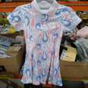 Asegi Girl's Active Sport Dress, Girl's Tennis Dress, Short Sleeve, UPF 50+ Activewear Athletic Polo Golf Dresses, Size 120