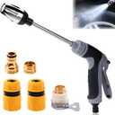 Pressure Washer, High Pressure Hose Nozzle with Connectors, Water Sprayer Cleaning Tool for Car Window, High and Portable Pressure Washer Wand for Plant Watering and Lawn Care(Water Gun + Connector)