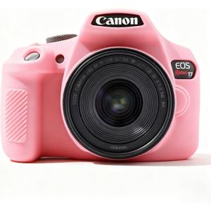 Case for Canon EOS Rebel T7 Rebel T6 Camera, Soft Silicone Rubber Protective Camera Case Cover Accessories, Lightweight, Anti-Scratch with Button Marking for EOS Rebel T7 T6 (Pink)