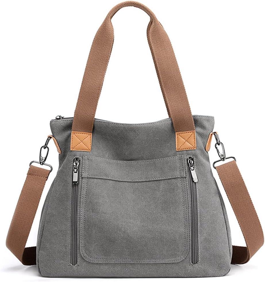 Canvas Handbag Multi-Color Striped Lattice Cross Body Shoulder Purse Bag Tote-Handbag for Women