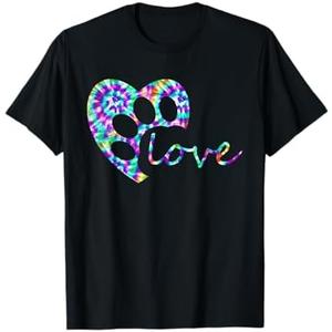 Tie Dye Love Dog Paw Print Animal Paw Dog Lover Owner Shirt T-Shirt 4XL