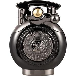 Kerosene Lighter Vintage Antique Soft Flame Lighter for Collection-Decorative-Gift-Present (Black)