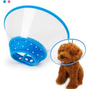 Pet Cone Recovery Dog Cone Adjustable Dog Collar Clear Padded Collar with Breathable Soft Edge, Plastic Puppy Cone Protect The Neck Surgery Recovery, Designed for Cats and Puppies (Small, Blue)