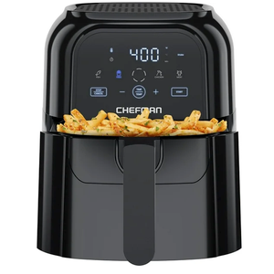 Chefman TurboFry Touch 6 Qt Air Fryer w/ Digital Display and Shake Reminder - Black, New