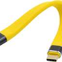 NFHK Yellow USB4 Extension Cable Slim Flat Male to Female 40Gbps with 100W Charging and 8K@60Hz