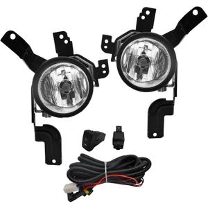 Fog Lights Compatible With 2007 2008 2009 Honda CRV Front Bumper Lamps with Harness and Switch Kit H11 12V 55W Bulbs Clear Lens 1 Pair of Fog Lights