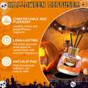 Reed Diffuser for Bathroom, Halloween Diffuser, Scented with Flower and 3 Sticks, Long-Lasting Freesia Fragrance with Anti-Slip Mat for Home, Bathroom Shelf Decor, 100ml