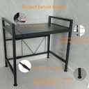 Microwave Oven Rack, Microwave stand,Adjustable Shelf with 6 Hooks Microwave Shelf, Microwave Rack, Extendable Kitchen Microwave Stand, Microwave Stand with Storage, Black (shelf 001)
