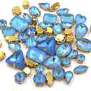 Mixed Shape Mocha Ab Gold Claw Glass Crystal Sew On Rhinestones Trim Stones for Bags Shoes Clothes Decoration (Light Blue Ab Mk)