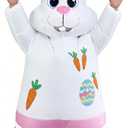 JASHKE Easter Bunny Costume Adult Inflatable Rabbit Costume Blow up Suit Fancy Dress for Adult Men Women (White)