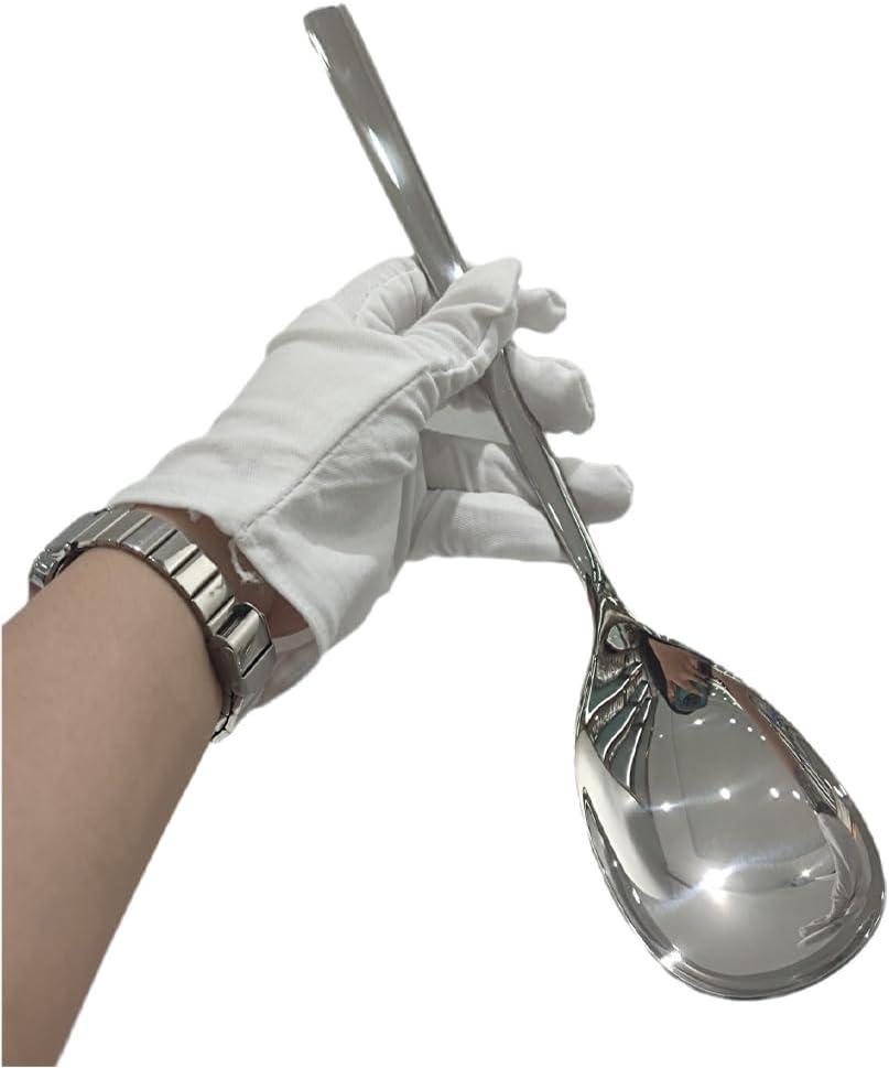 Extra-Large Serving Spoon,12 Inch Premium Food-Grade 18/10 Stainless Steel,Heavy-Duty Buffet Spoon with Ergonomic Long Handle (1 Pack)