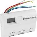 Upgrade RV Digital Thermostat with Heat/Cool Systems, Compatible with 83303362 T-Stat Wall Thermostat Air Conditioner, Temperature Adjustment 98F to 33F-White