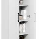 Furinno Robin Storage Cabinet, 5-Tier Pantry Cabinet with Adjustable Shelves, 23W with 2 Shaker-Doors, Kitchen Cabinet, Organization and Storage, for Pantry, Living Room, Home Office, White