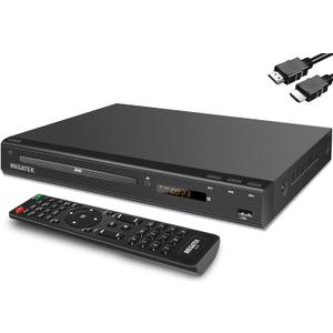 MEGATEK Region-Free HDMI DVD Player for TV, Compact CD/ DVD Player for Smart TV, USB Port, Plays All Region DVDs & Multi Formats, Metal Housing, HDMI/ RCA Cables & Remote Included