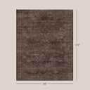 Farmhouse 8x10 Dark Taupe Brown Area Rugs for Living Room, Modern Boho Vintage Rug for Bedroom, Dining Room with Distressed Geometric Design, Washable Stain Resistant Low Pile Non-Slip Ultra Soft