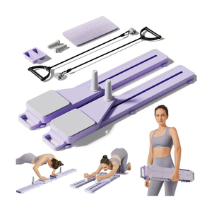 Pilates Board, Multifunctional Abdominal Plate Sets, Detachable Ab Trainer Machine for Home, 6 in 1 Pilates Sliding Board, Foldable Pilates Reformer for Women Core Workouts