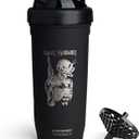 Smartshake Rockband Reforce Stainless Steel Protein Shaker Bottle - Non Insulated Gym Bottle | - 900 ml | 30 oz - Leakproof Screw-on Lid - BPA Free | Iron Maiden, Somewhere In Time Logo