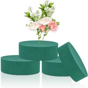 Large Floral Foam Round 6'' SUPKING Flower Foam 4Pcs Florist Foam Blocks Wet Dry Green Foam for Artificial and Fresh Flower Arrangement