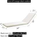72x21 Inches Chaise Lounge Cushions Outdoor Replacement for Pool Side Waterpoof Patio Lounge Chair Cushions, Beige