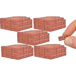 Acacia Grove Real Mini Red Bricks, 1/12 Scale (500 Pack)