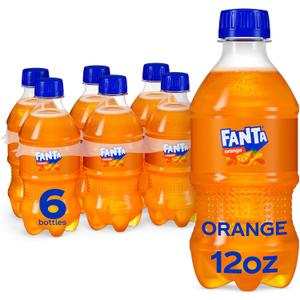 2 x Fanta Orange Soda Soft Drink, 12 fl oz Bottles, 6 Pack (EXP 08/31/26)