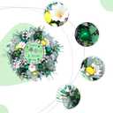 18 Inch St Patrick's Day Wreath for Front Door Green Mesh Wreath with Shamrock, Irish St Patricks Day for Indoor Outdoor Decorations Wall Home Decor