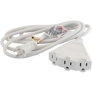 EC1608 Outdoor Extension Cord with 3 Grounded Outlets, 16/3 AWG Medium Duty, 8-Foot, White