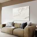 Canvas Wall Art Decor Large Wall Art for Living Room Large Artwork for Walls Black Abstract Wall Art Decor Canvas Art Wall Decor Modern Textured Wall Art Paintings 32" X 48" Bedroom Office Wall Decor (White)