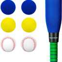 CeleMoon 22 Inch Kids Foam Soft Baseball Bat Toys with 6 Balls for Kids Toddlers Youths Outdoor Indoor Sport T Ball Game Playing, Blue