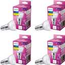 PHILIPS LED 75W PAR20 4-Pack Ultra Definition Bright White (3000K) 800 Lumen (10W = 75W) Dimmable Frosted Flicker-Free Light Bulbs