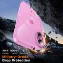 TAURI for iPhone 16 Plus Case, Compatible with MagSafe [Not-Yellowing] with Screen Protectors, Military-Grade Protection, Slim Magnetic Case for 16 Plus 6.7", Pink