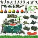 35pcs Camo Cake Cupcake Toppers Camouflage Cake Decorations Army Military Party Supplies with Camo Happy Birthday Cake Topper Army Men Tanks Vehicles for Army Military Themed Party Boys Girls Veteran