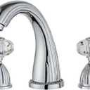 Morden Bathroom Faucet Chrome Three Holes Widespread 2 Crystal Handle Bathroom Sink Faucets Vintage Lavatory Vanity Faucet