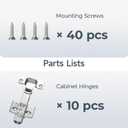 HOSOM Full Overlay Soft Close Cabinet Hinges, 10 Pack Cabinet Door Hinges, Frameless Cabinet Hinges for Kitchen Cabinet Doors, 110 Opening Angle 3-Way Adjustment Concealed European Hinges