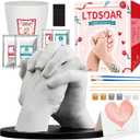 LTDSOAR Hand Casting Kit, Couples with Practice Kit, Hand Mold Kit for Adults & Kids, Romantic Anniversary Wedding Birthday for Her or Him,Boyfriend Girlfriend Unique