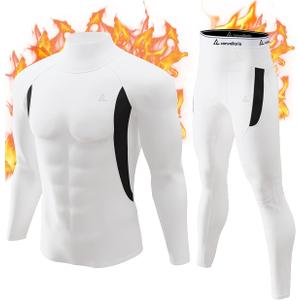 CL convallaria Thermal Underwear Long Johns Set Mens Winter Gift Hunting Gear Sport Base Layer Bottom Top (Small, White)