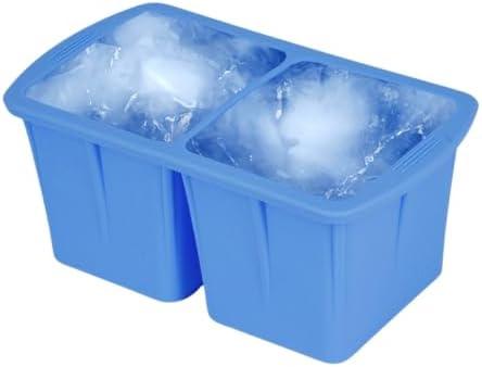 ColdCore Large Double Ice Block Mold – 10lbs Big Ice Cube Molds, Reusable Steel Reinforced Silicone, Perfect Ice Maker for Cold Plunge, Ice Bath Chiller, Coolers, and Ice Tray - 2Pack