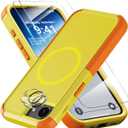 for iPhone 16e Case: Heavy Duty Shockproof Case with Screen Protector & Lens Guard Compatible with Magsafe for iPhone 16e 6.1" (Yellow)