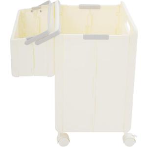 Laundry Hamper with Small Basket Laundry Basket with Wheels Storage Box Plastic Folding Hamper Dirty Clothes Organizer for Bathroom Bedroom Living Room