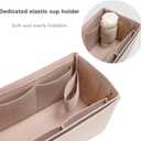 Purse Organizer Insert, Handbag Organizer with Zipper, Tote Shaper with Cup Holder & Keychain, Compatible with LV, Neverfull, MK, COACH, Longchamp, Kate Spade Black Med